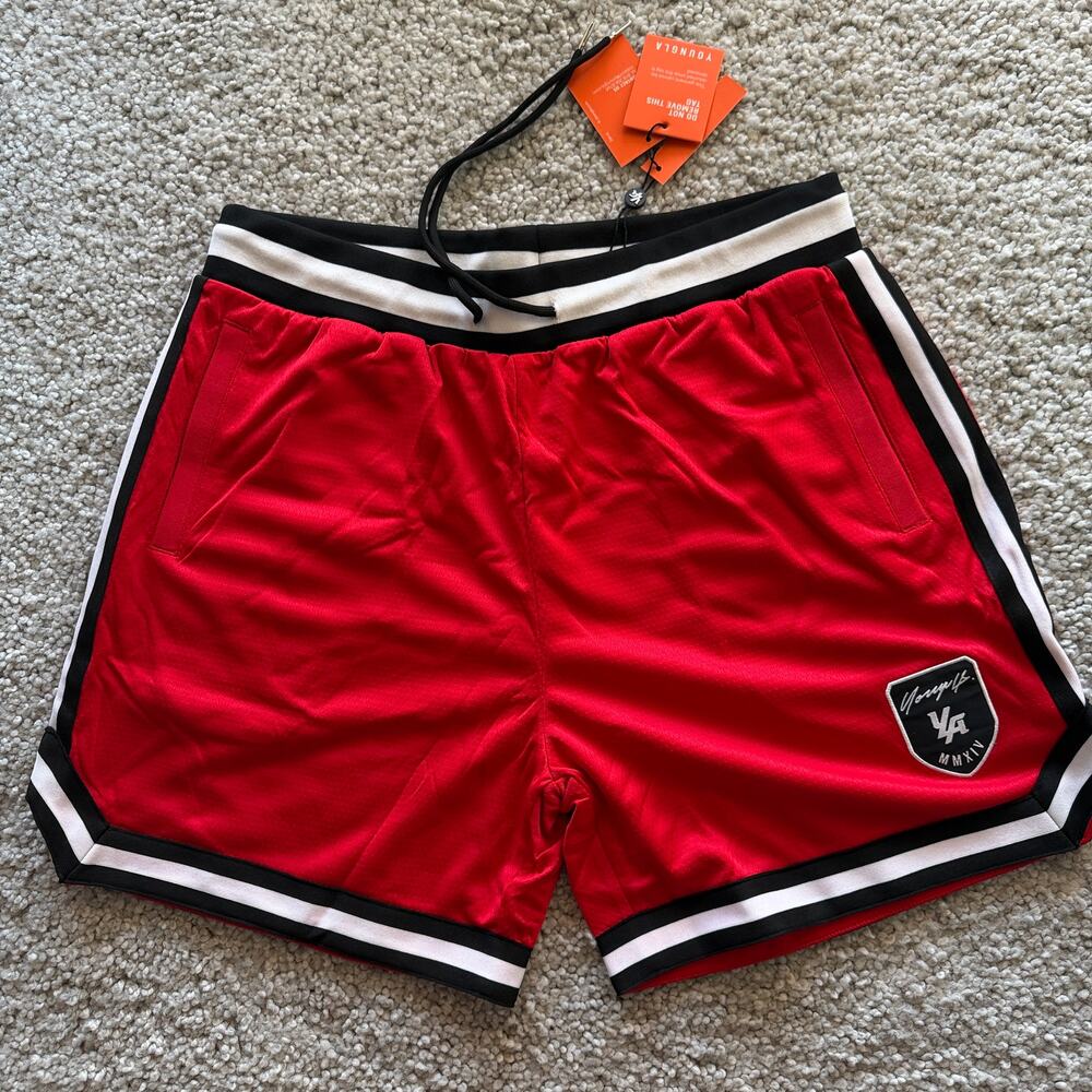 Men's YoungLA(SoldOut) 133 AthleticMeshGymShorts, XL, NWT, Red